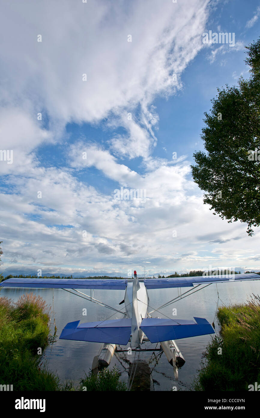 Floatplane. Lake Hood air harbor. Anchorage. Alaska. USA Stock Photo