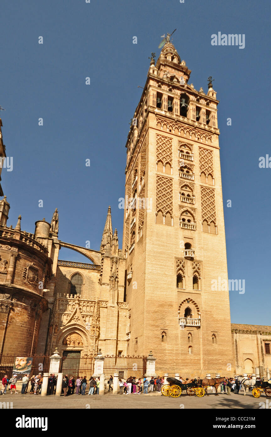 EUROPE, SPAIN, Seville, Catholic Cathedral (one of the largest in the world, 1507, containing the original minaret of 13th centu Stock Photo