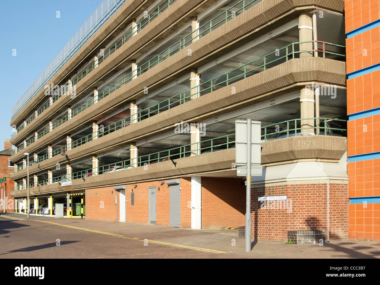 Lucy Tower multi story car park, on Lucy Tower Street, Lincoln Stock Photo