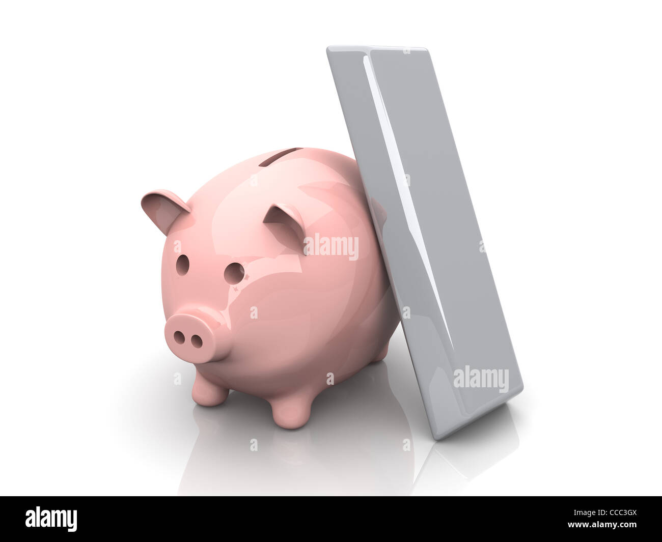 A piggy Bank saving silver. Stock Photo