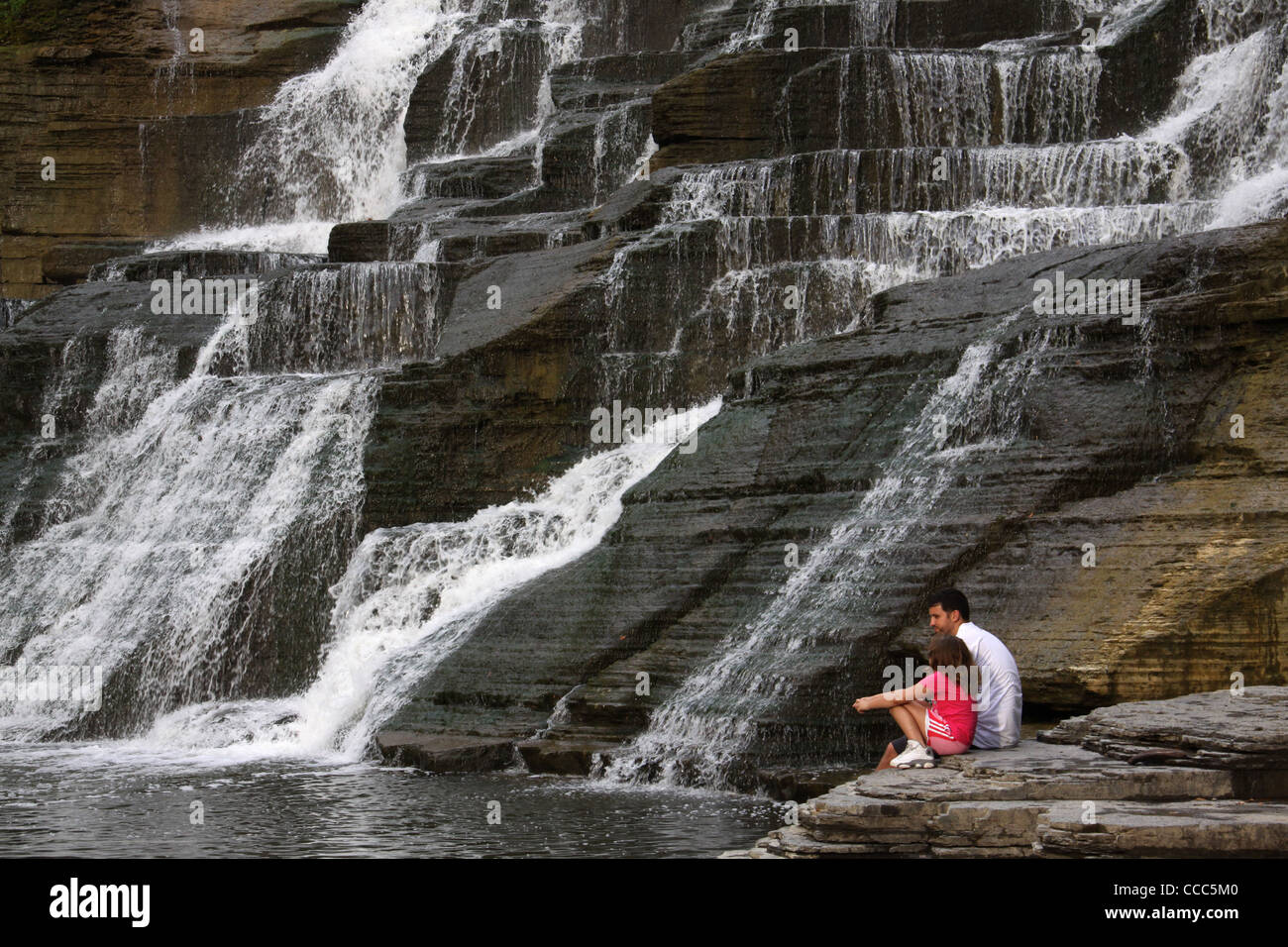 Ithaca Falls Waterfalll Ithaca park Finger Lakes Region New York State Stock Photo