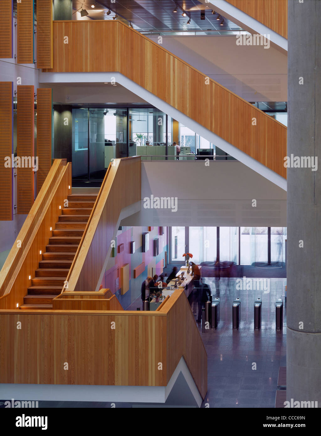 BBC MEDIA VILLAGE MEDIA CENTRE ATRIUM AND RECEPTION Stock Photo Alamy