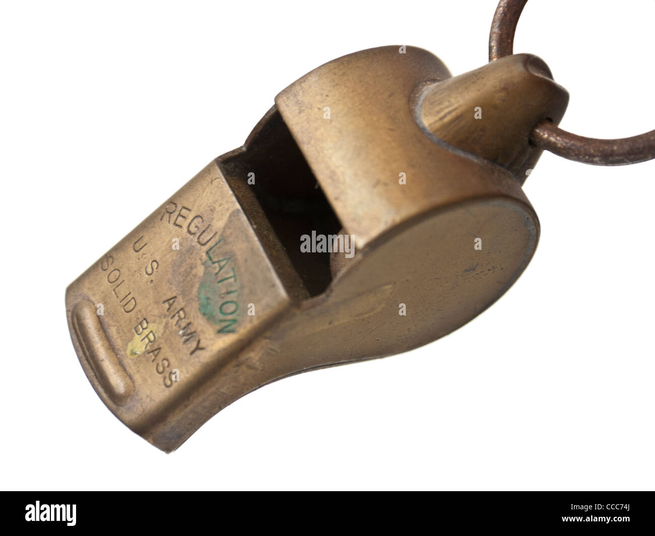Regulation U.S. Army Solid Brass Whistle Stock Photo