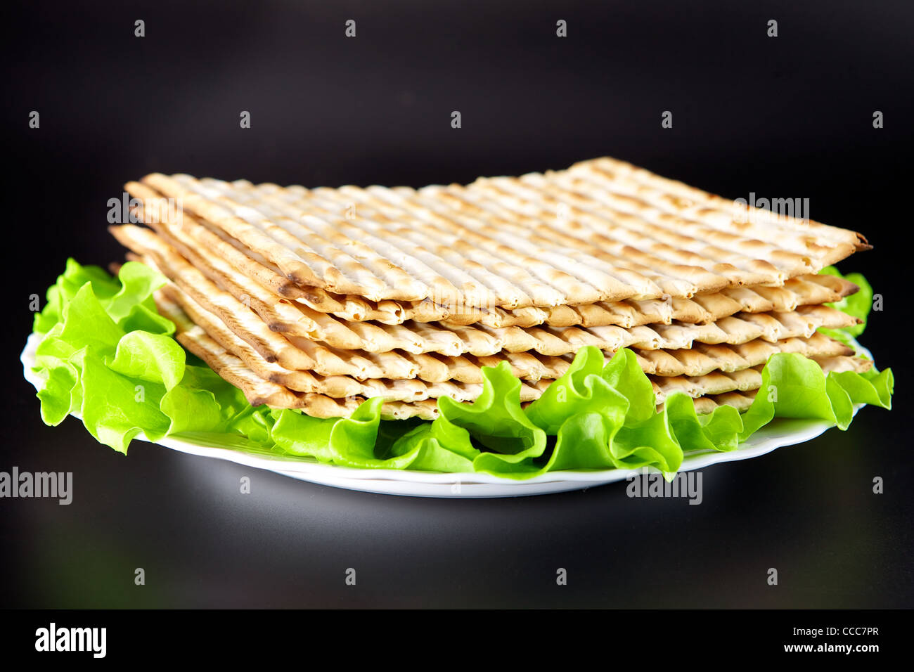 Jewish religious feast Passover traditional food Matza Stock Photo