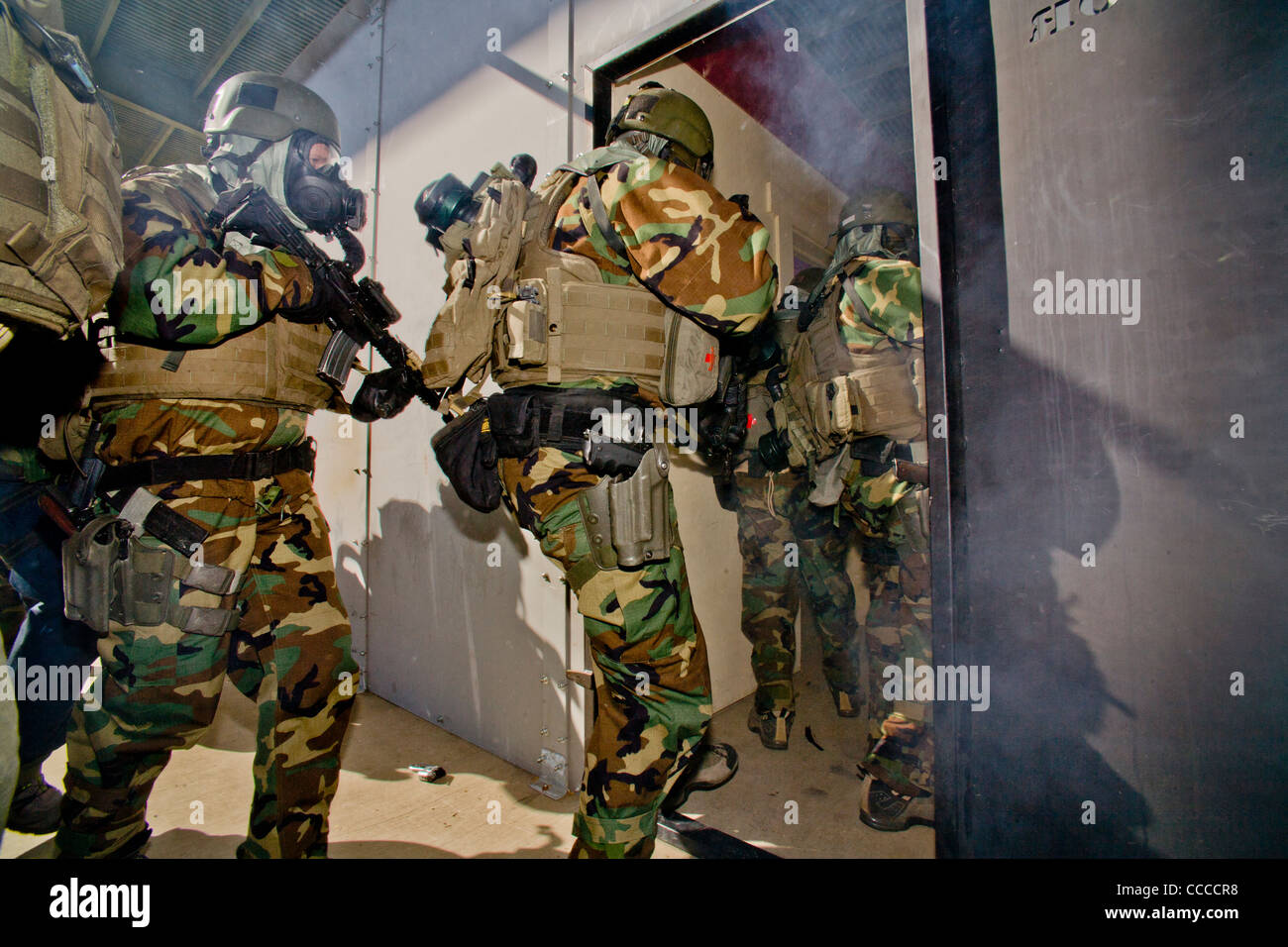 FBI SWAT (Special Weapons and Tactics) team members wear specialized