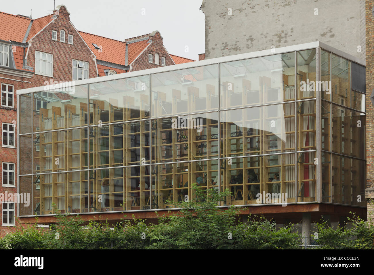 Holmbladsgade A Converted 19Th Print Factory With A Contemporary Glass And Wood Extension, Houses A Stock Photo Alamy