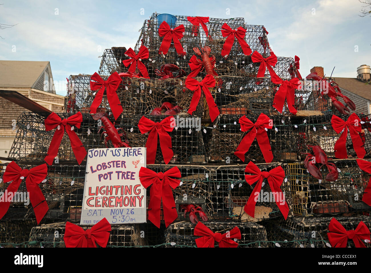 Lobster trap "Christmas Tree," Provincetown, Cape Cod Stock Photo Alamy