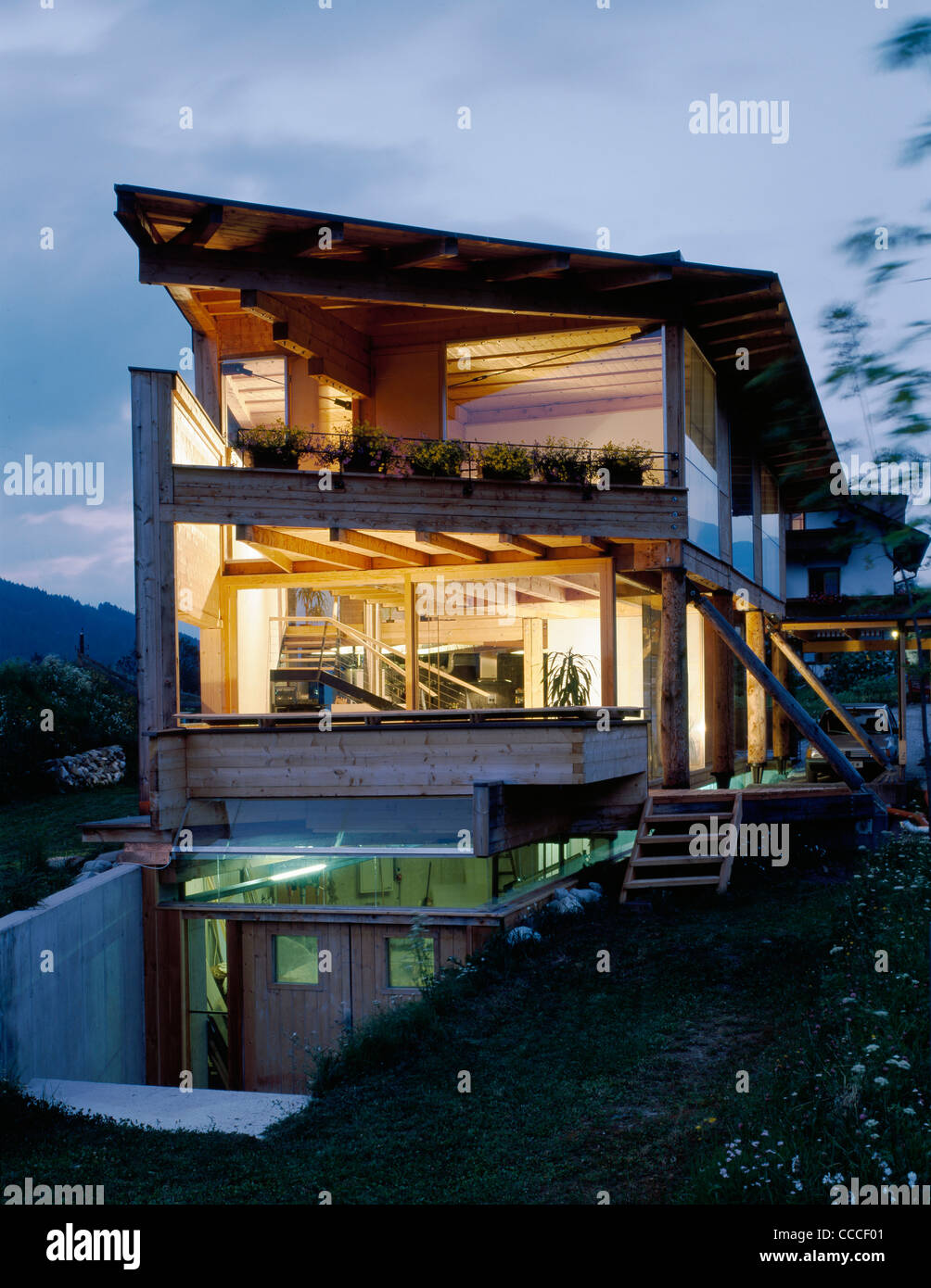 Tirolian Wooden House, Innsbruck, Austria, Driendl, 1995 Stock