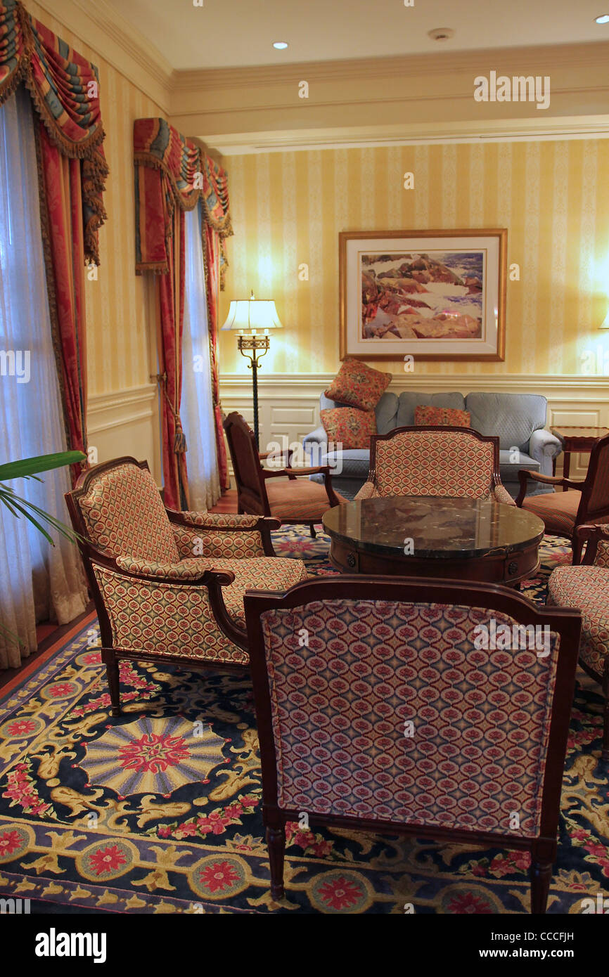 Lobby of the Wentworth by the Sea hotel, New Castle, New Hampshire