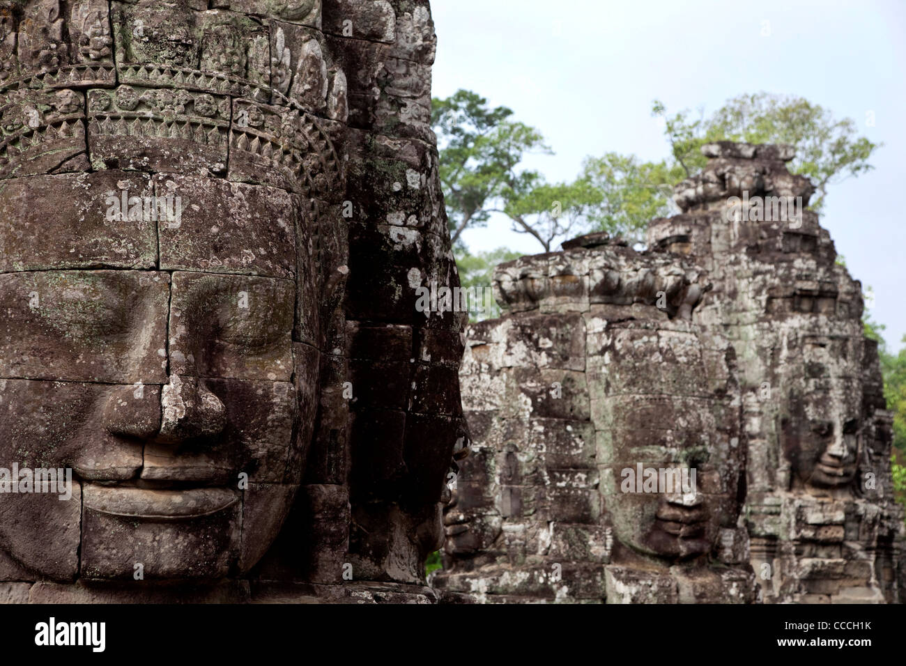 Bayon temple, Angkor Thom, Angkor area, Siem Reap, Cambodia, Asia Stock Photo
