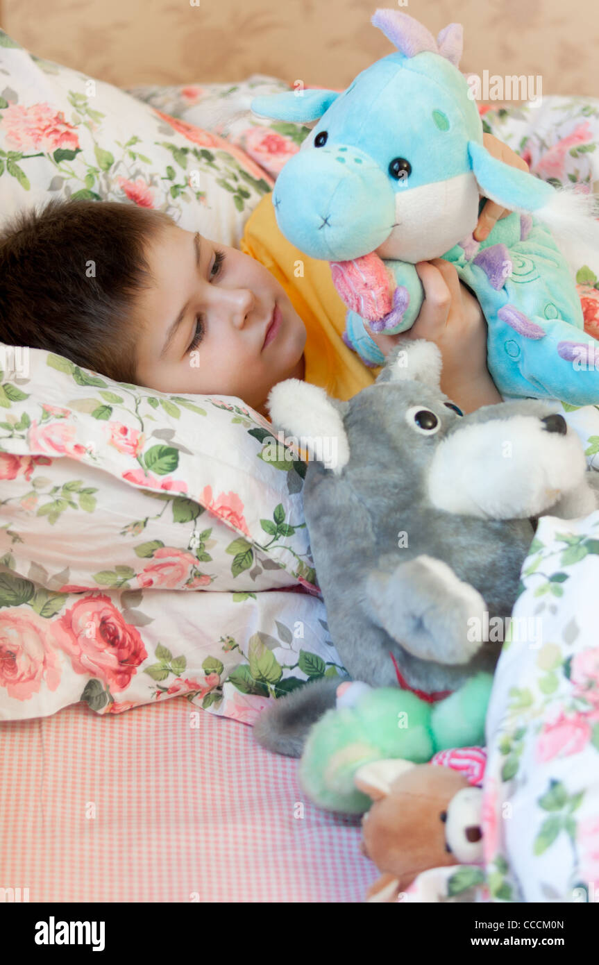 boy child sleep bed toys 8 7 years soft pillow sleeping lot childhood