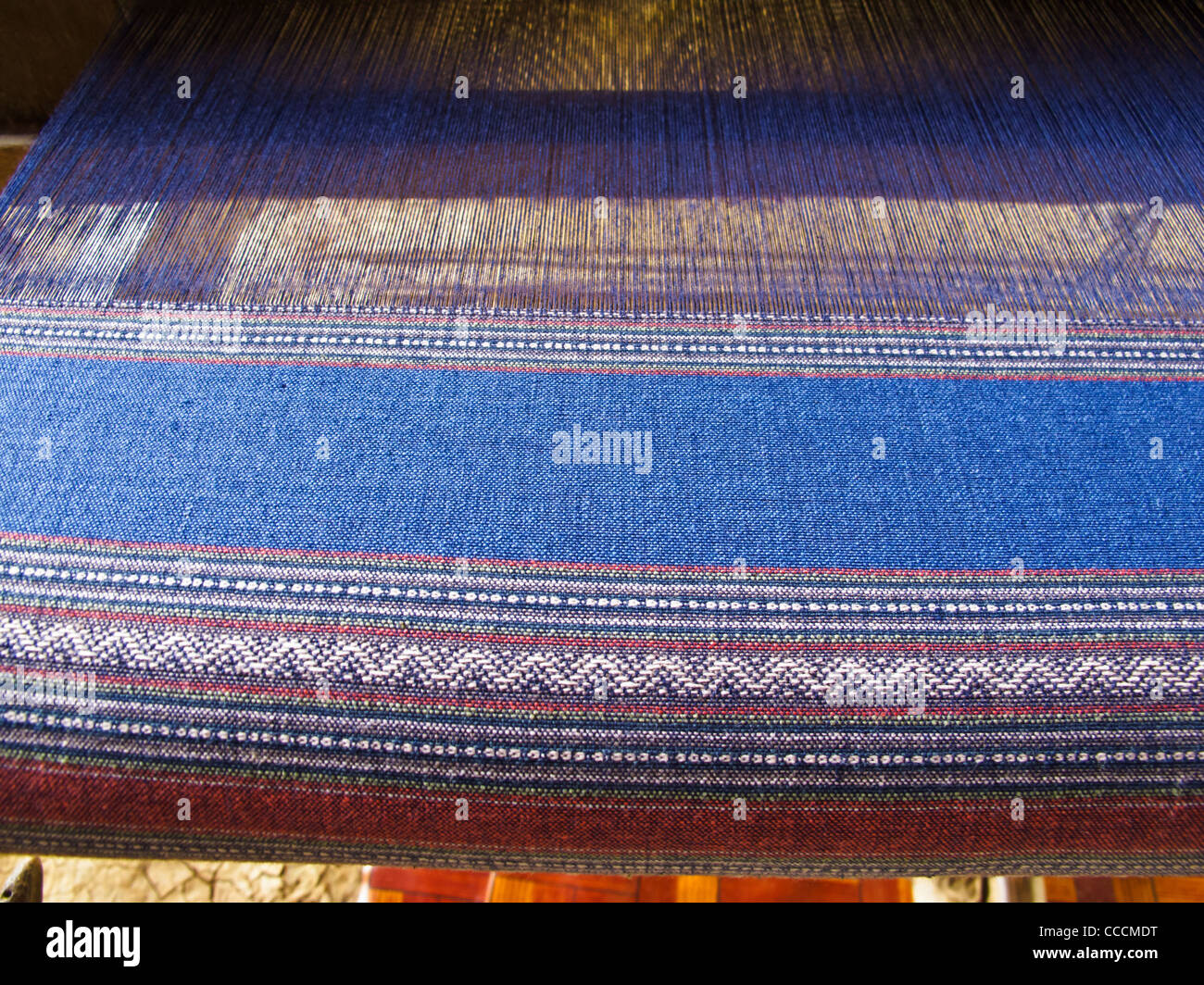 Tradition weaving pattern of Thai Lue (Tai Lu) people in northern Thailand. Stock Photo