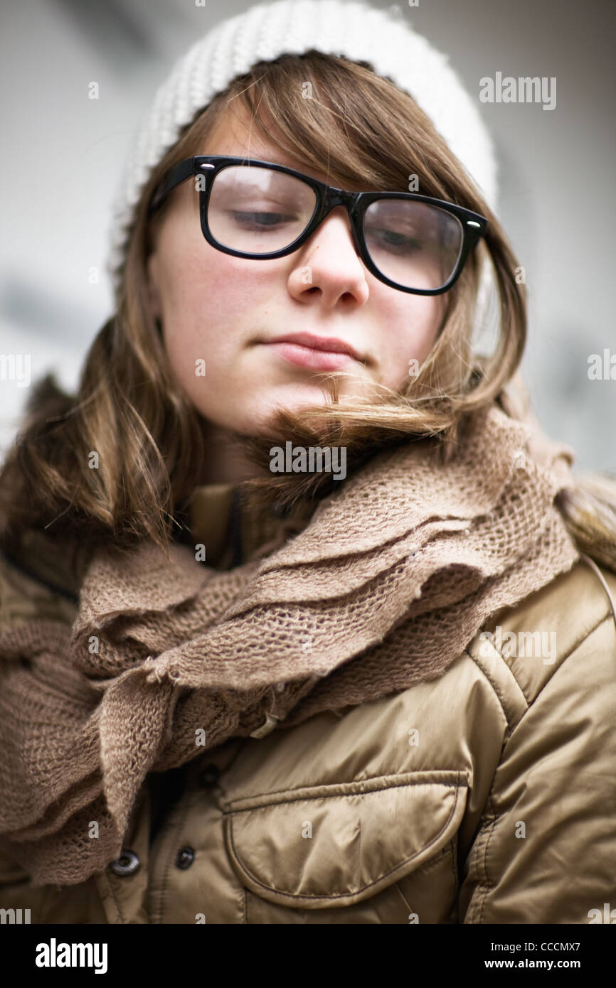 Girl wearing retro glasses hires stock photography and images Alamy