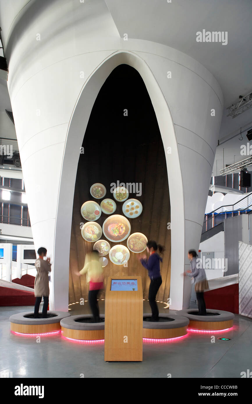 the musicboxlike singapore pavilion twostory structure urban symphony theme theme inspired