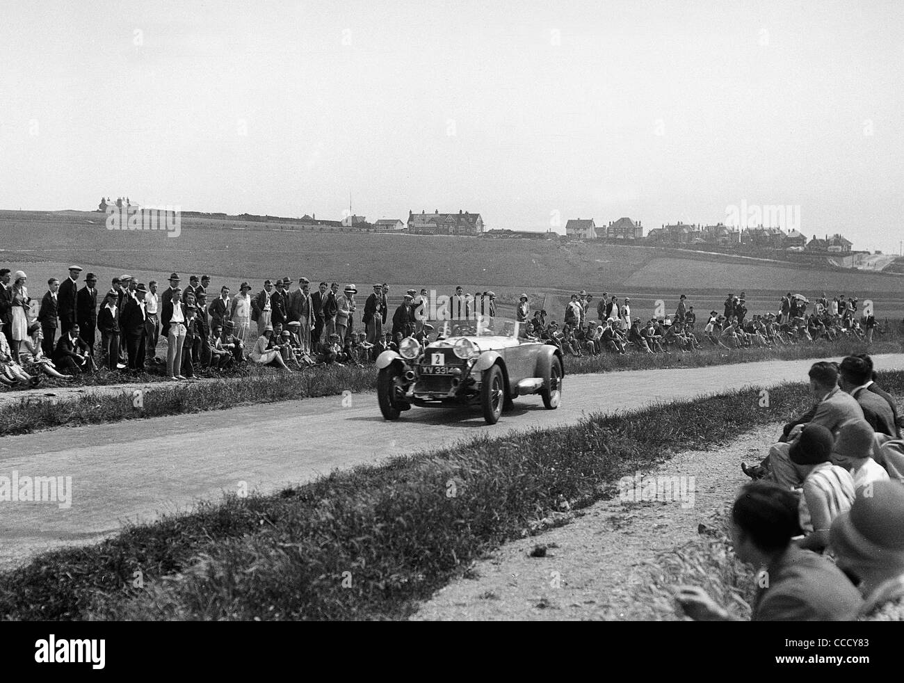 1929 Mercedes Benz S on acceleration test during 1930 Brighton Rally, Earl Howe. Stock Photo