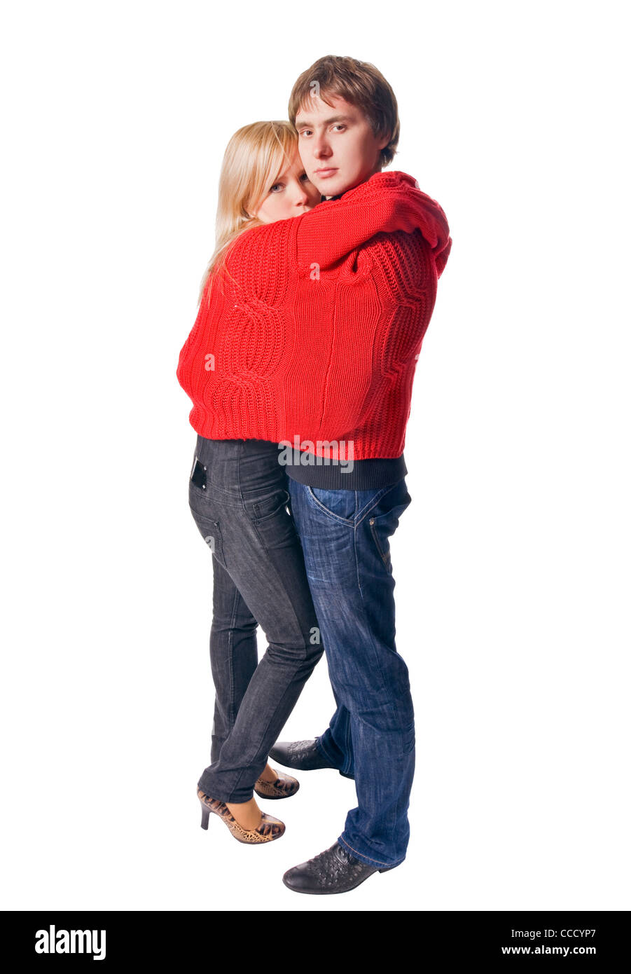 Loving romantic couple isolated on white background Stock Photo - Alamy