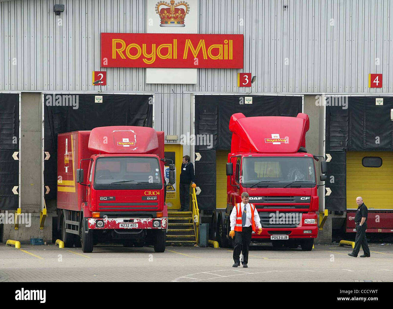 Postal workers at Croydon automated Sorting Office seen during