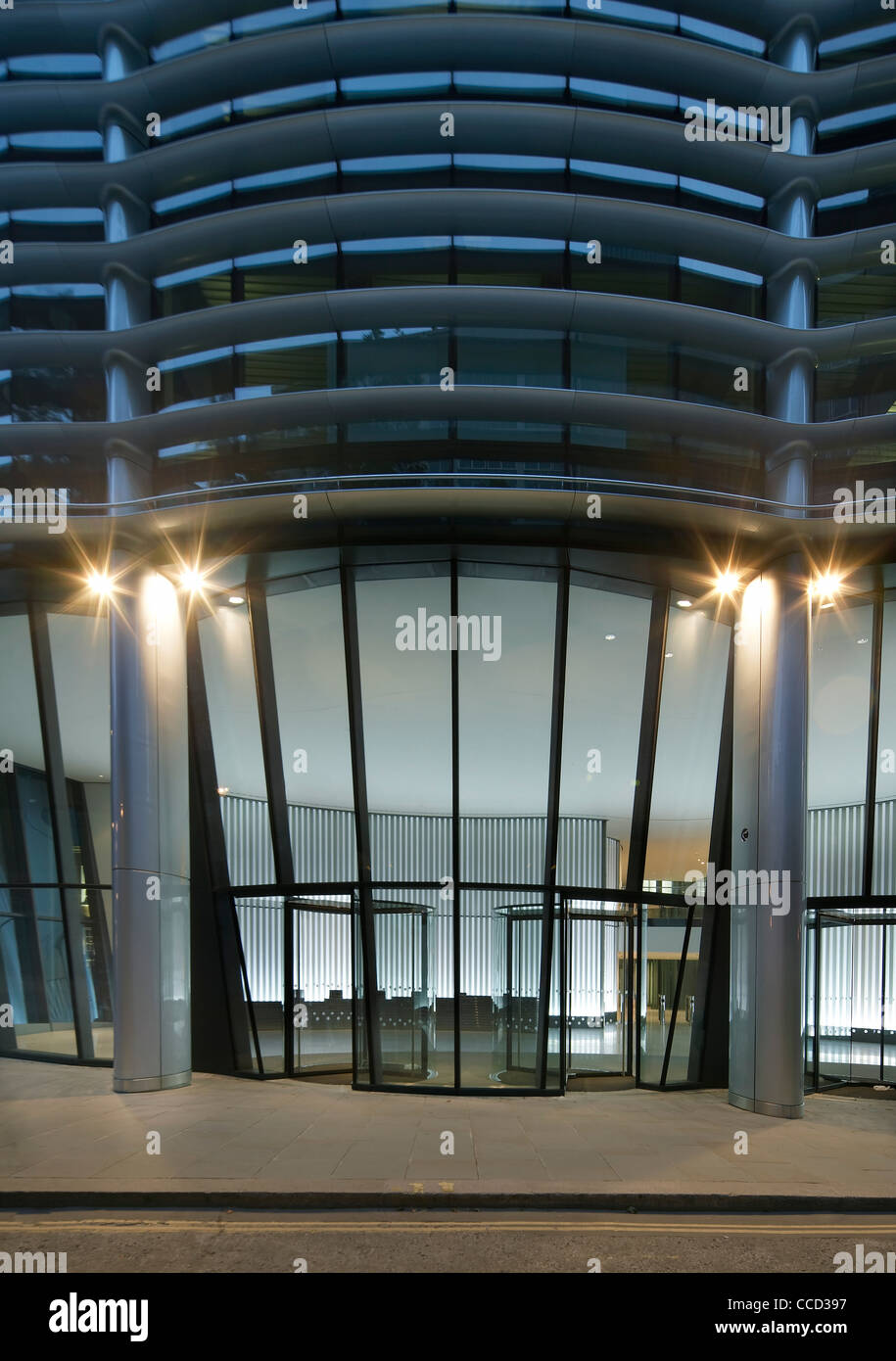 the walbrook, foster + partners, london 2009, exterior view of revolving doors Stock Photo
