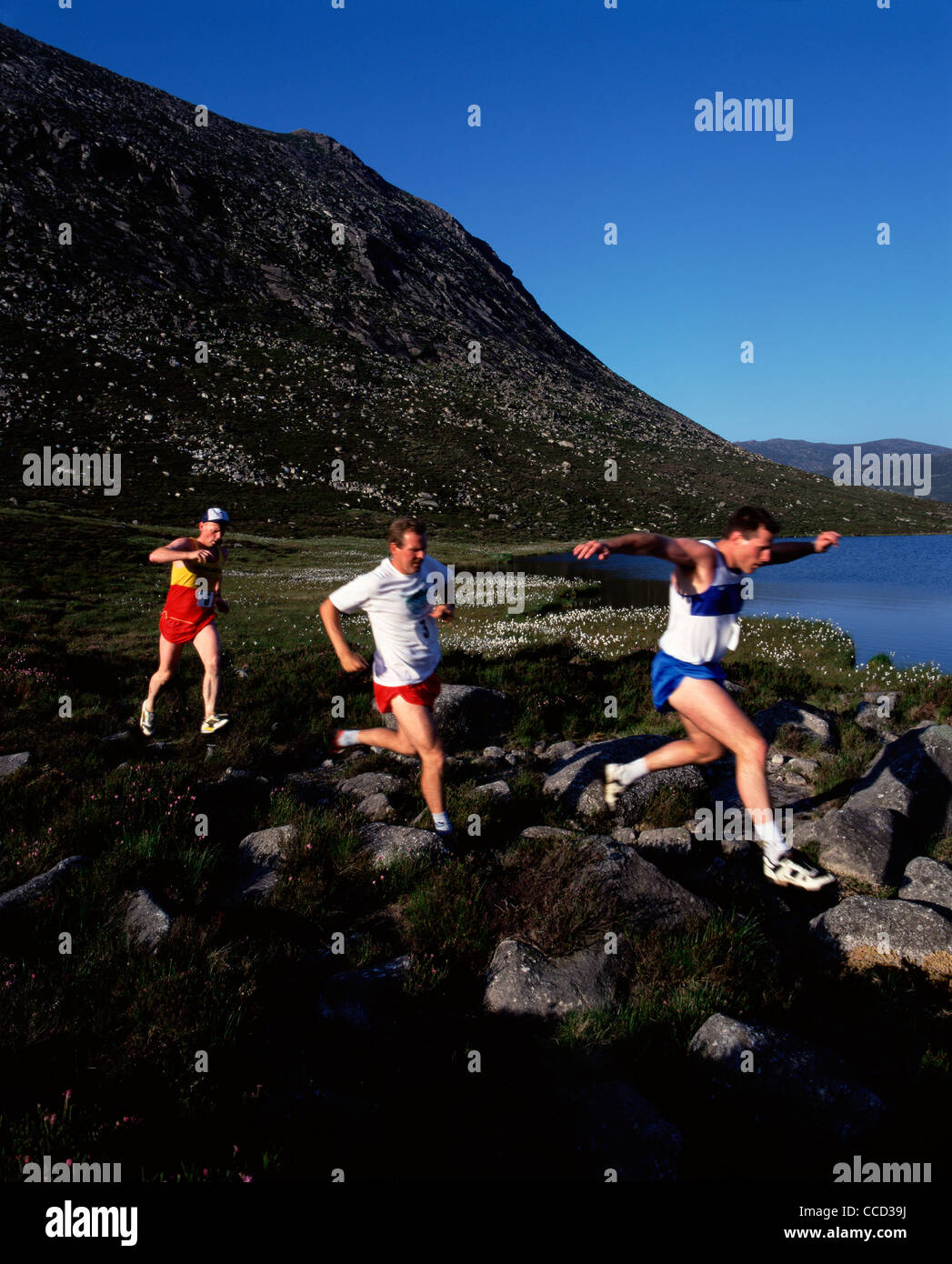 Fell Running in the Mourne Mountains, Co. Down, Northern Ireland Stock Photo