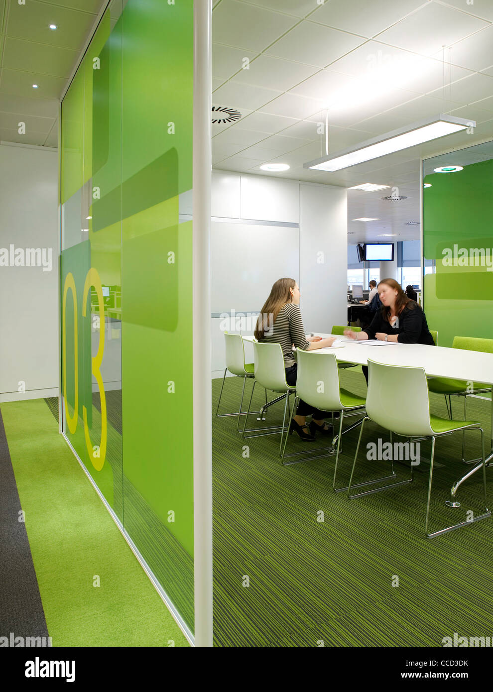 THE PENINSULA, ID:SR/SHEPPARD ROBSON, MANCHESTER, 2010, GREEN MEETING ROOM Stock Photo