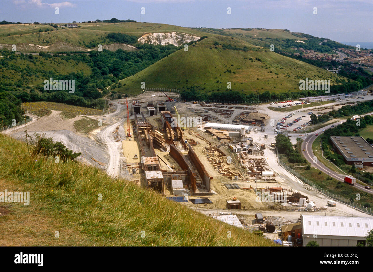 The new Channel Tunnel rail terminal under construction in the Kent