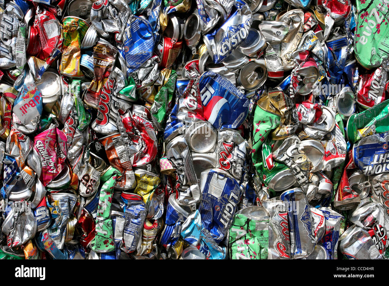 compressed cans ready for recycling Hawaii USA Stock Photo Alamy
