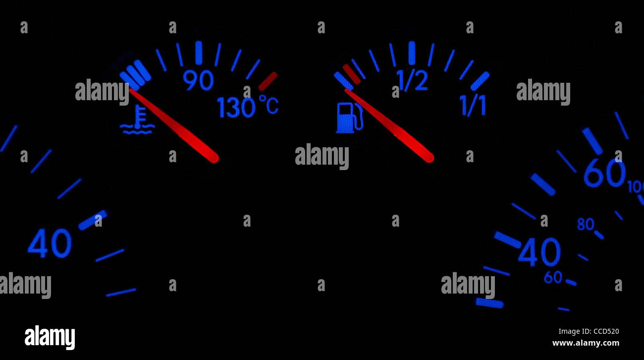 Empty car fuel gauge Stock Photo Alamy