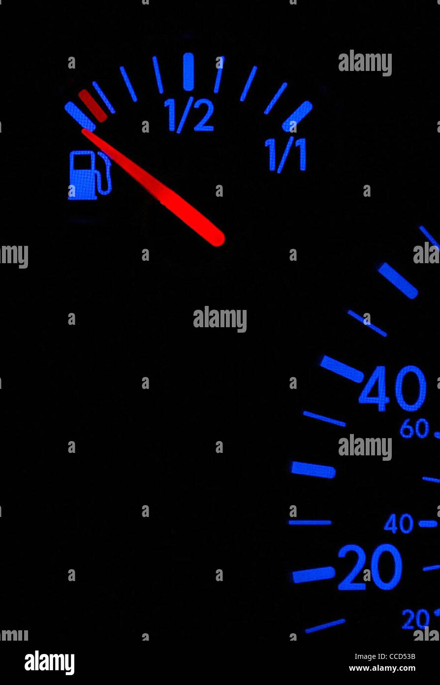 Empty car fuel gauge Stock Photo Alamy