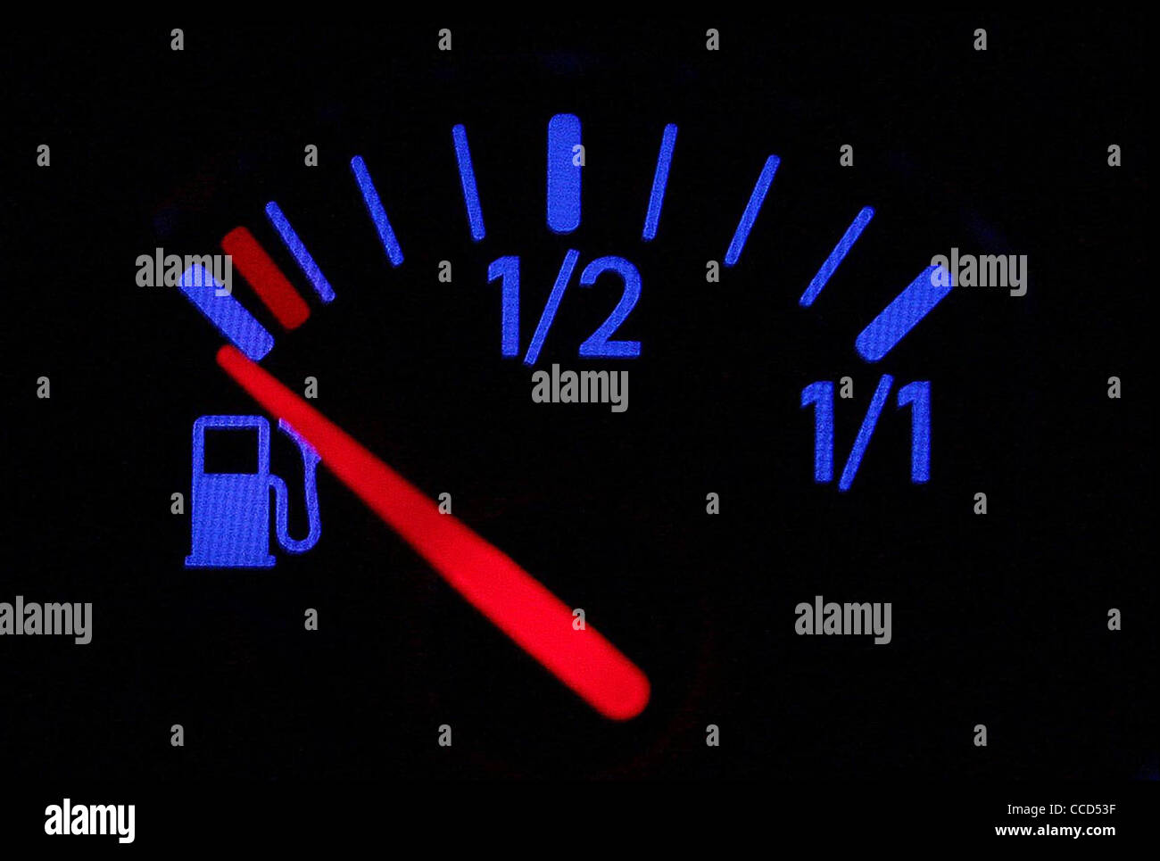 Empty car fuel gauge Stock Photo Alamy