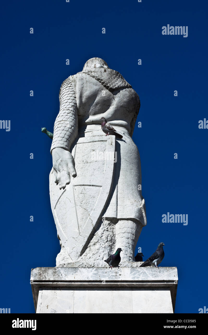 Statue of Alonso Perez de Guzman, Spanish nobleman, also known as Guzman el Bueno. Tarifa, Spain. Stock Photo