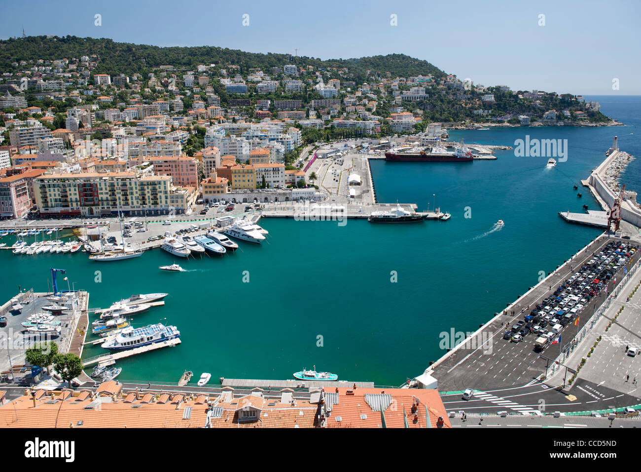 Nice harbour on the Mediterranean coast in southern France. Stock Photo