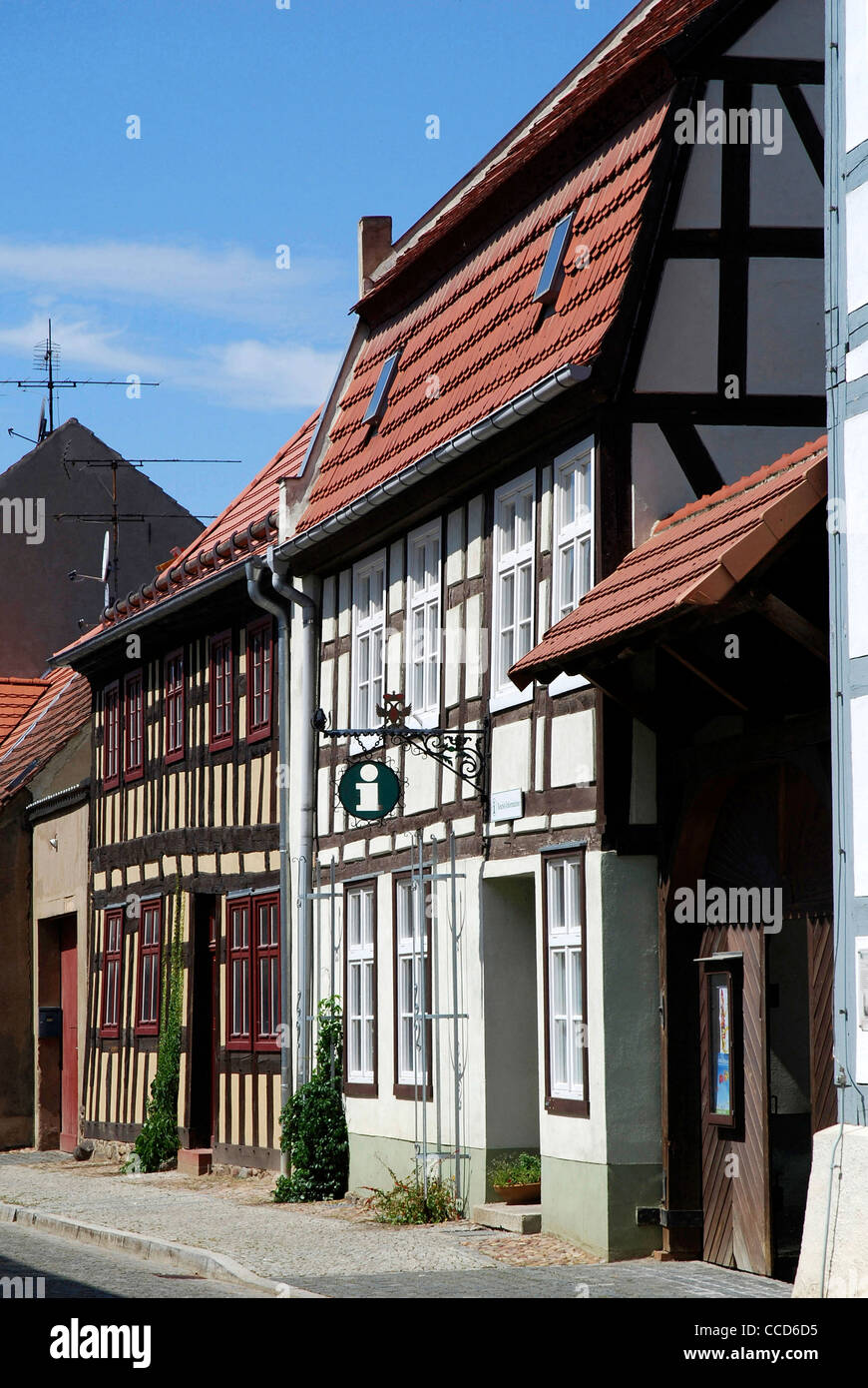 Old buildings in the city of Dahme in the Mark Brandenburg. Stock Photo