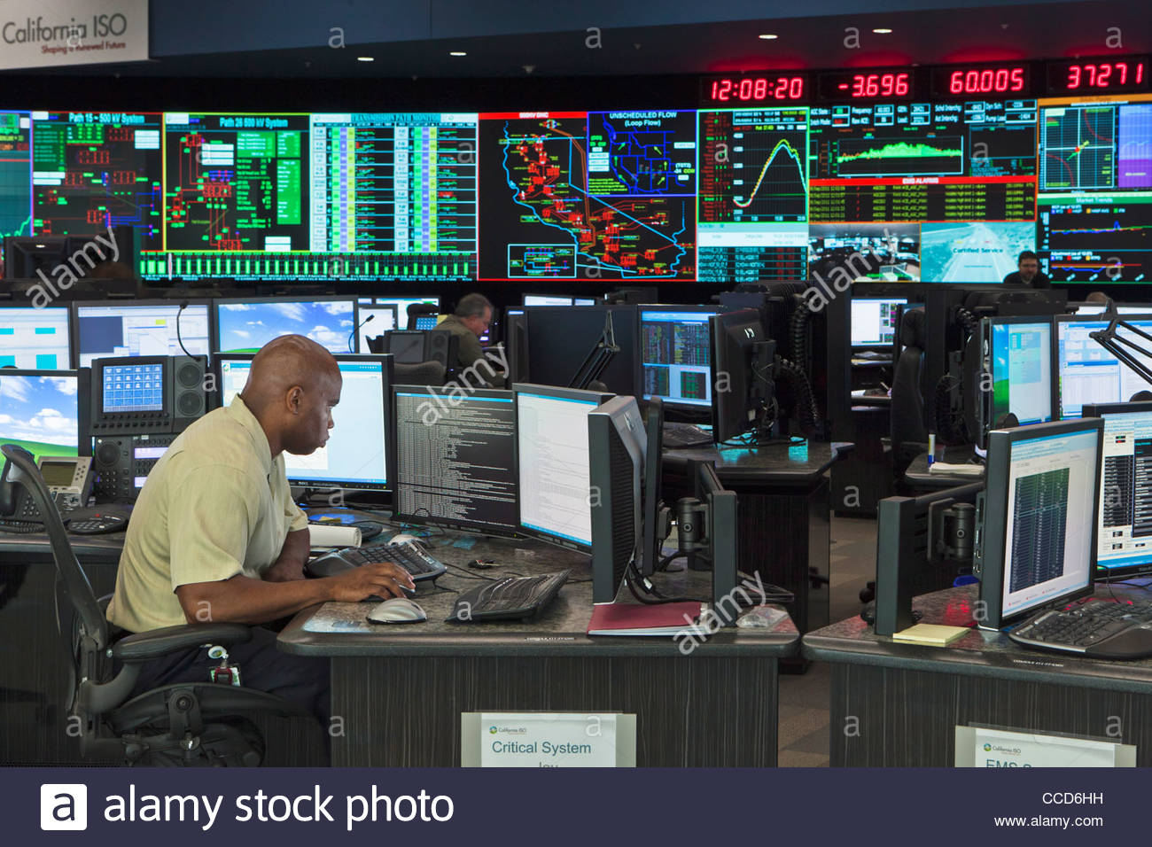 Control room at California ISO, transmission grid operator Stock Photo