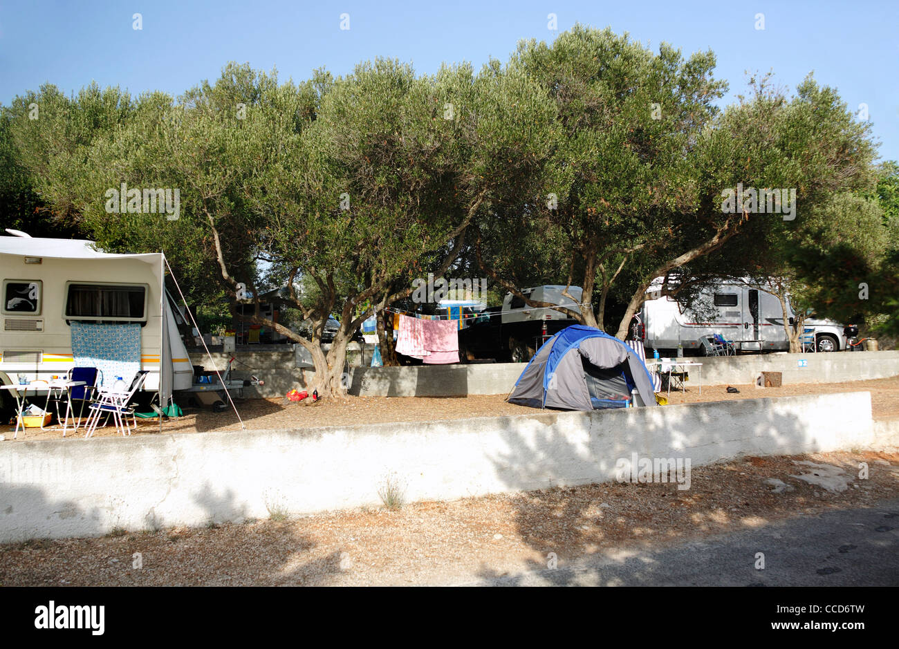 Lupis campsite in Loviste, Peljesac peninsula, Croatia Stock Photo