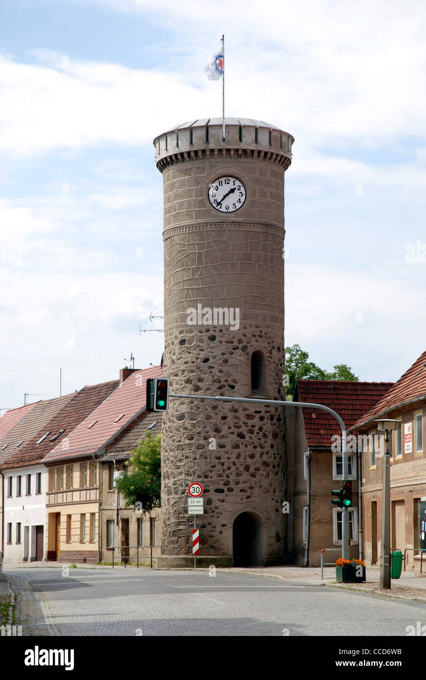 The Bird tower is part the former city fortification's town of the Dahme in the Mark Brandenburg. Stock Photo