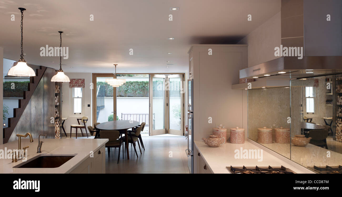 new basement kitchen and dining area refurbished victorian family london town house in notting hill - Basement Kitchen new basement kitchen and dining area refurbished victorian family london town house in notting hill - Basement Kitchen