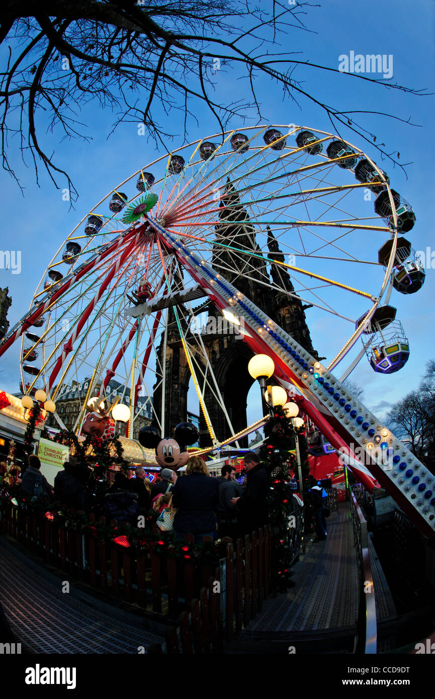 The Big Wheel near the Scott Monument in Princes Street Edinburgh