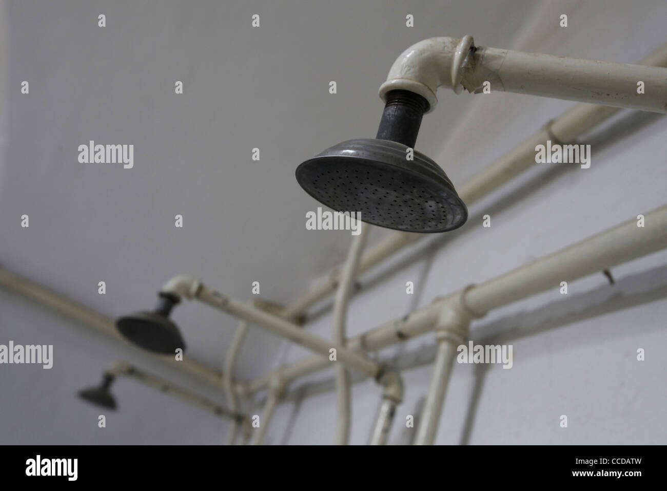 Old shower heads Stock Photo Alamy