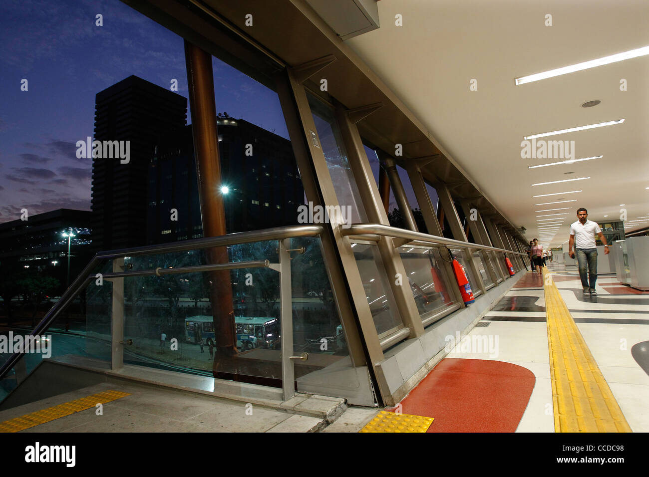 New metro station at the centre of Rio de Janeiro town early in the morning, Brazil Stock Photo