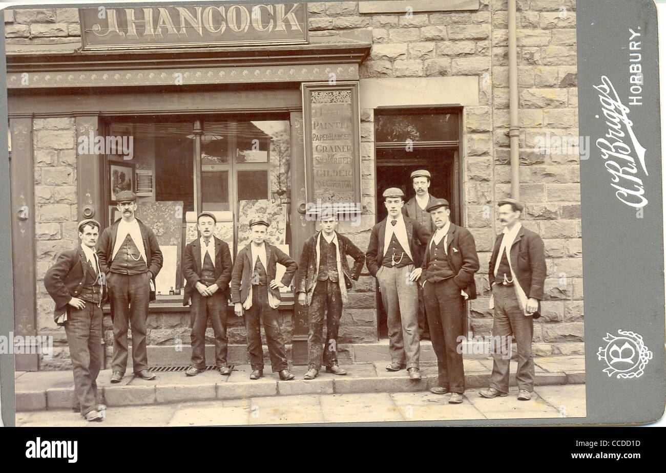 Cabinet photograph of J Hancock's shop with staff Stock Photo