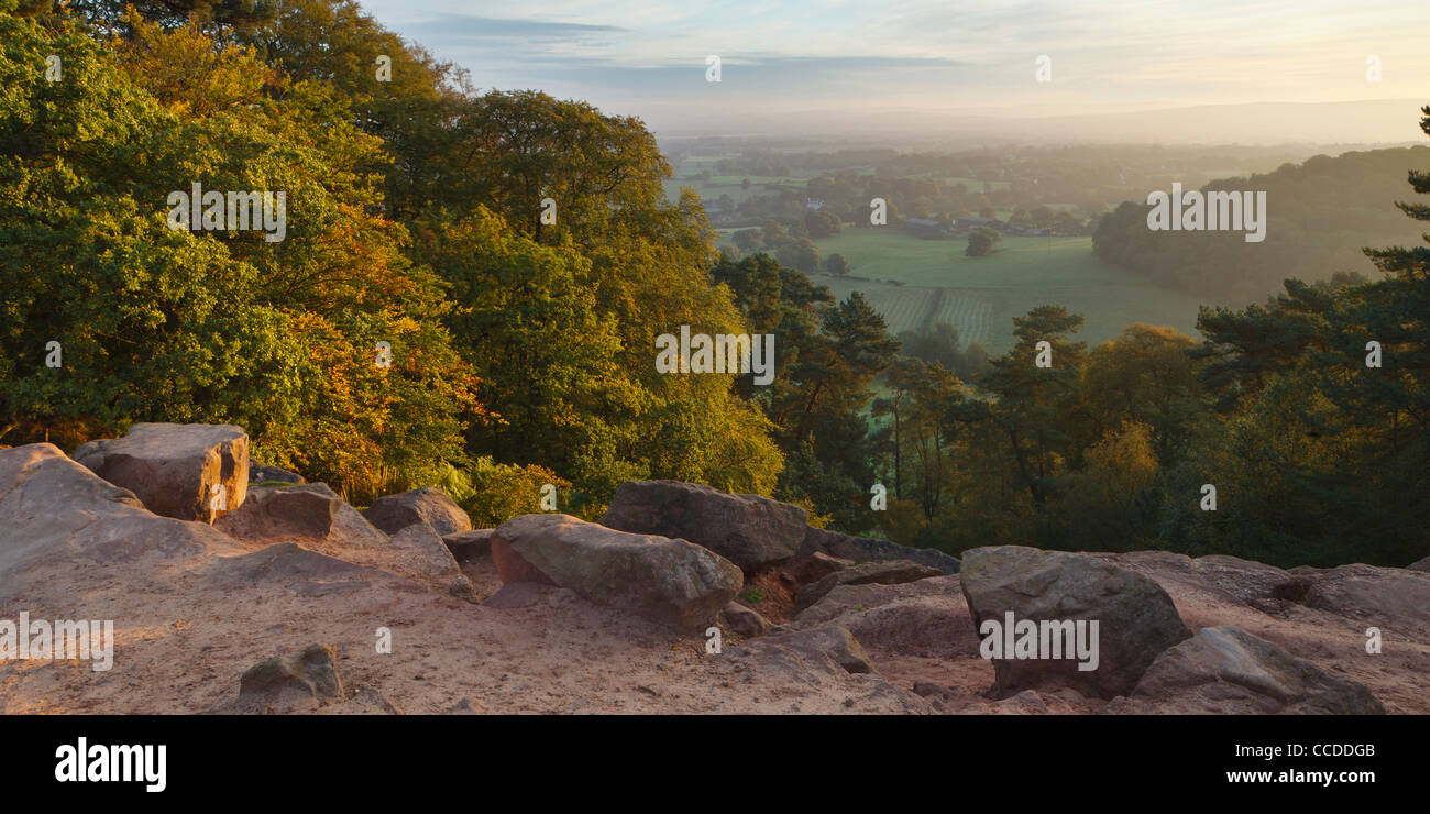 Photograph Looking North-East across Cheshire from Alderley Edge Stock Photo
