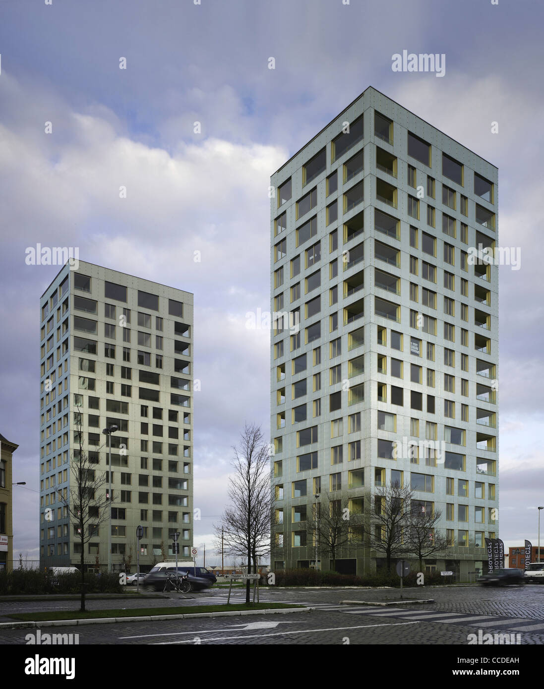 APARTMENT TOWERS, ANTWERP, BELGIUM, 2009 Stock Photo Alamy
