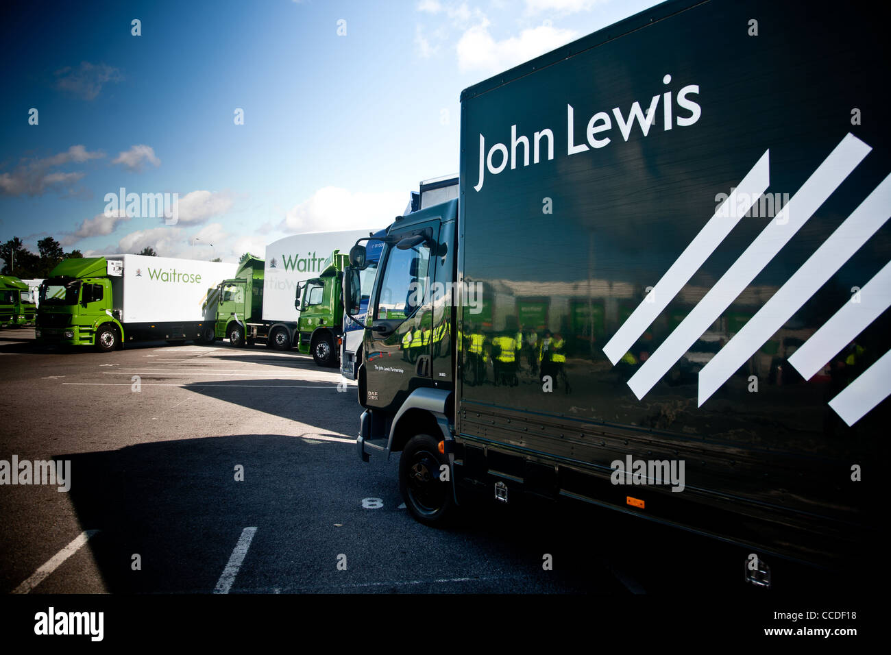 John Lewis and Waitrose Lorries parked at Waitrose Head Quarters
