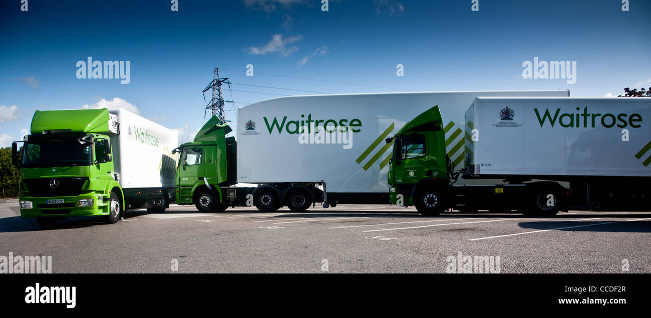 John Lewis and Waitrose Lorries parked at Waitrose Head Quarters