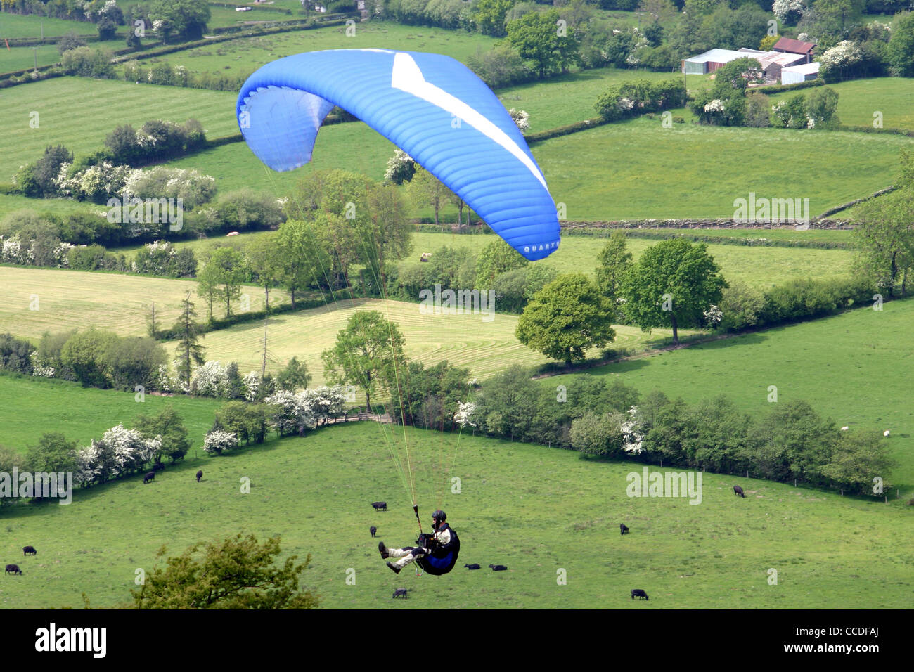 Hangglider from above Stock Photo
