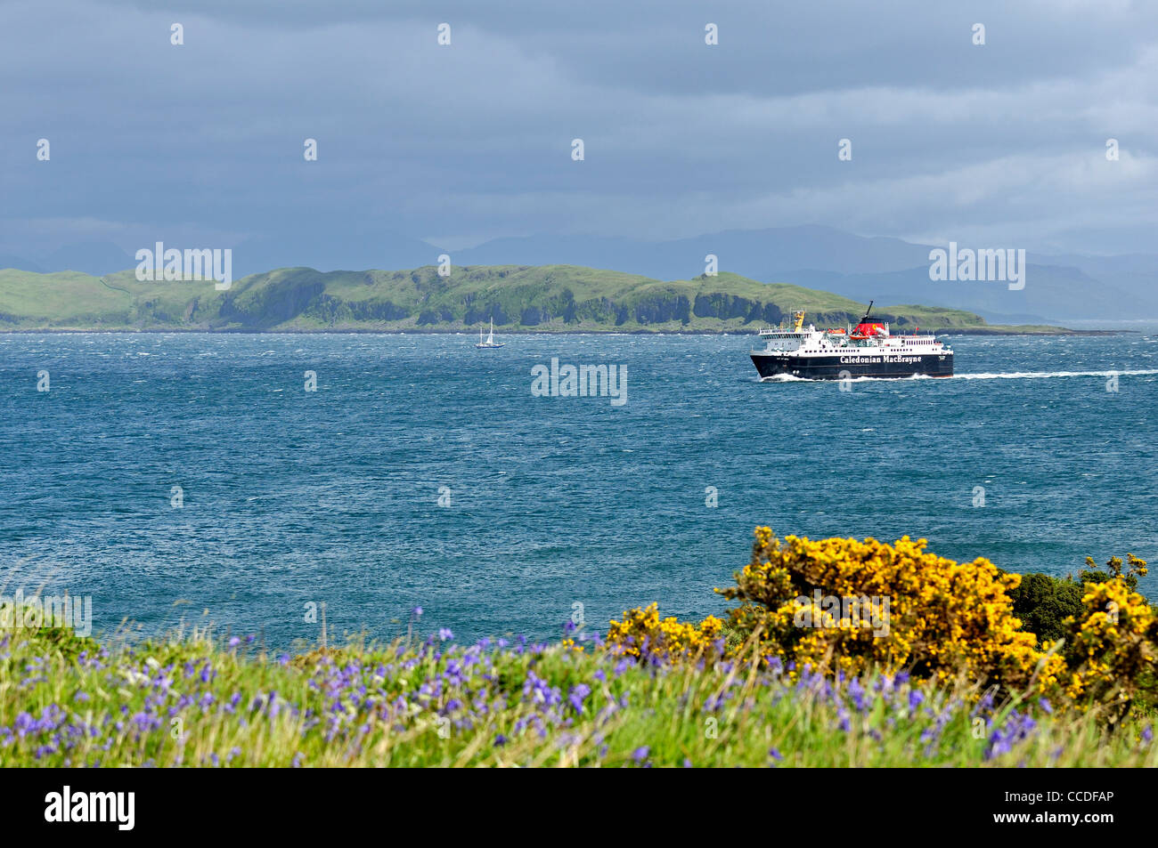 Caledonian MacBrayne Ferry at sea, Mull, Highlands, Scotland, UK Stock Photo