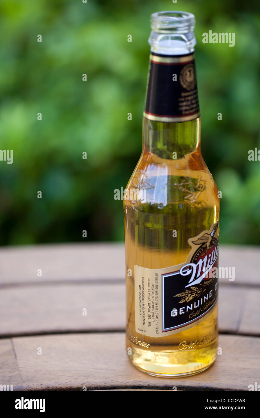 Miller beer bottle Stock Photo