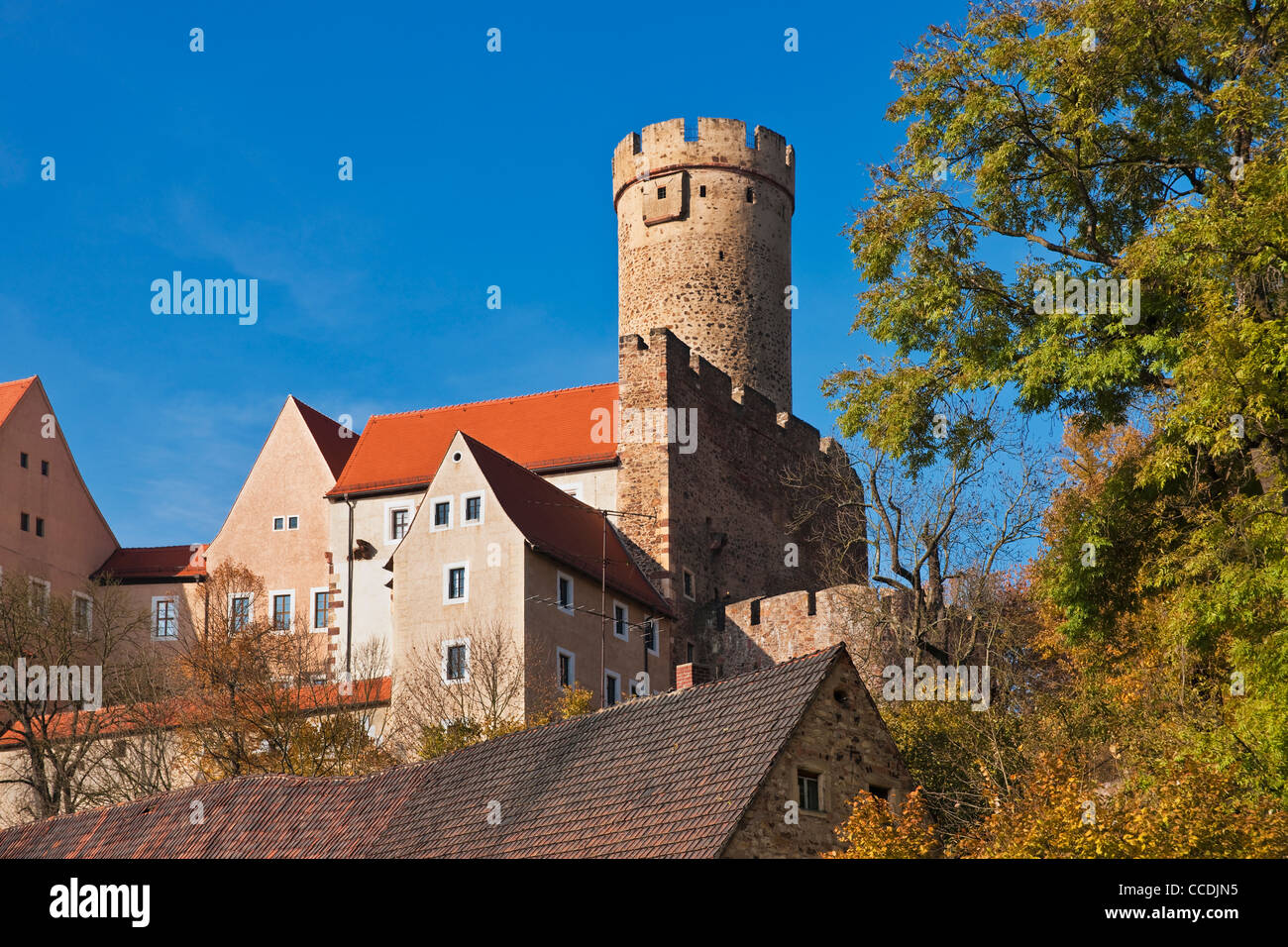 Romanic Gnandstein castle, built in the 13th century, Kohren-Sahlis, administrative district Leipzig, Saxony, Germany, Europe Stock Photo