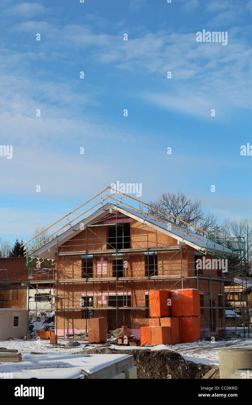 Construction Site house in shell Stock Photo - Alamy