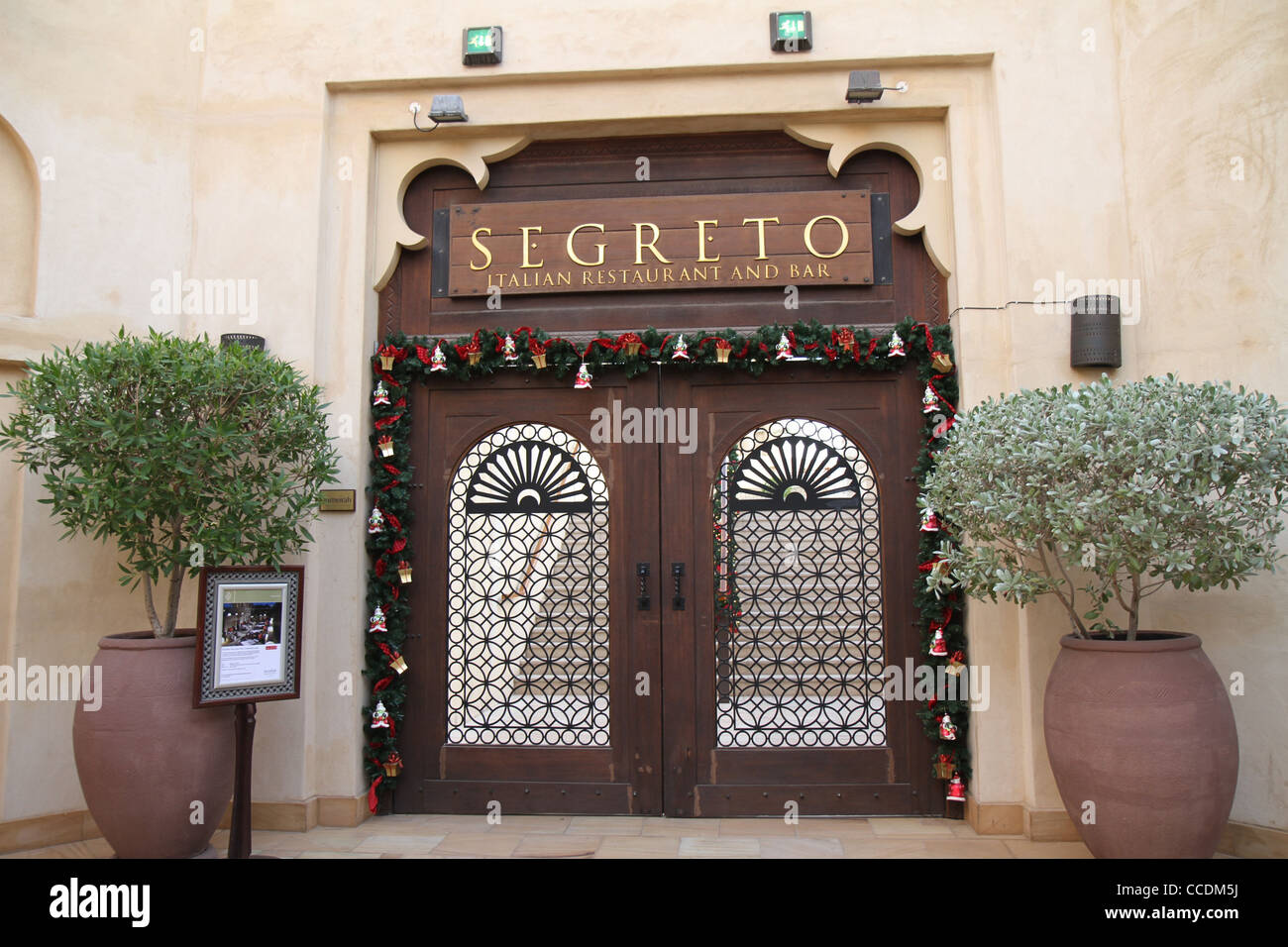 Segreto, an Italian restaurant in the Souk Madinat mall in Dubai. Stock Photo